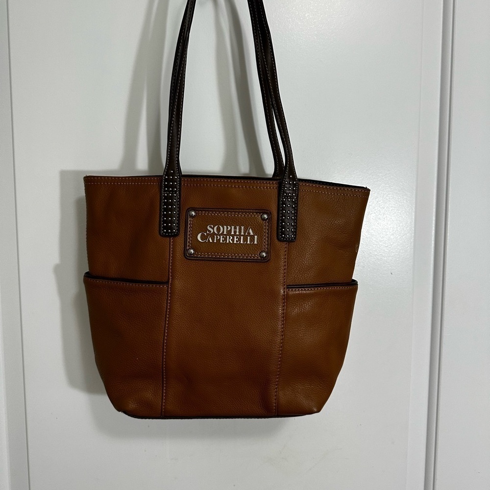 Sophia Caperelli Brown Leather Shoulder Bag